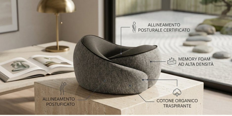 CALMORA™ | Il Cuscino Ergonomico in Memory Foam "Organic Zen"