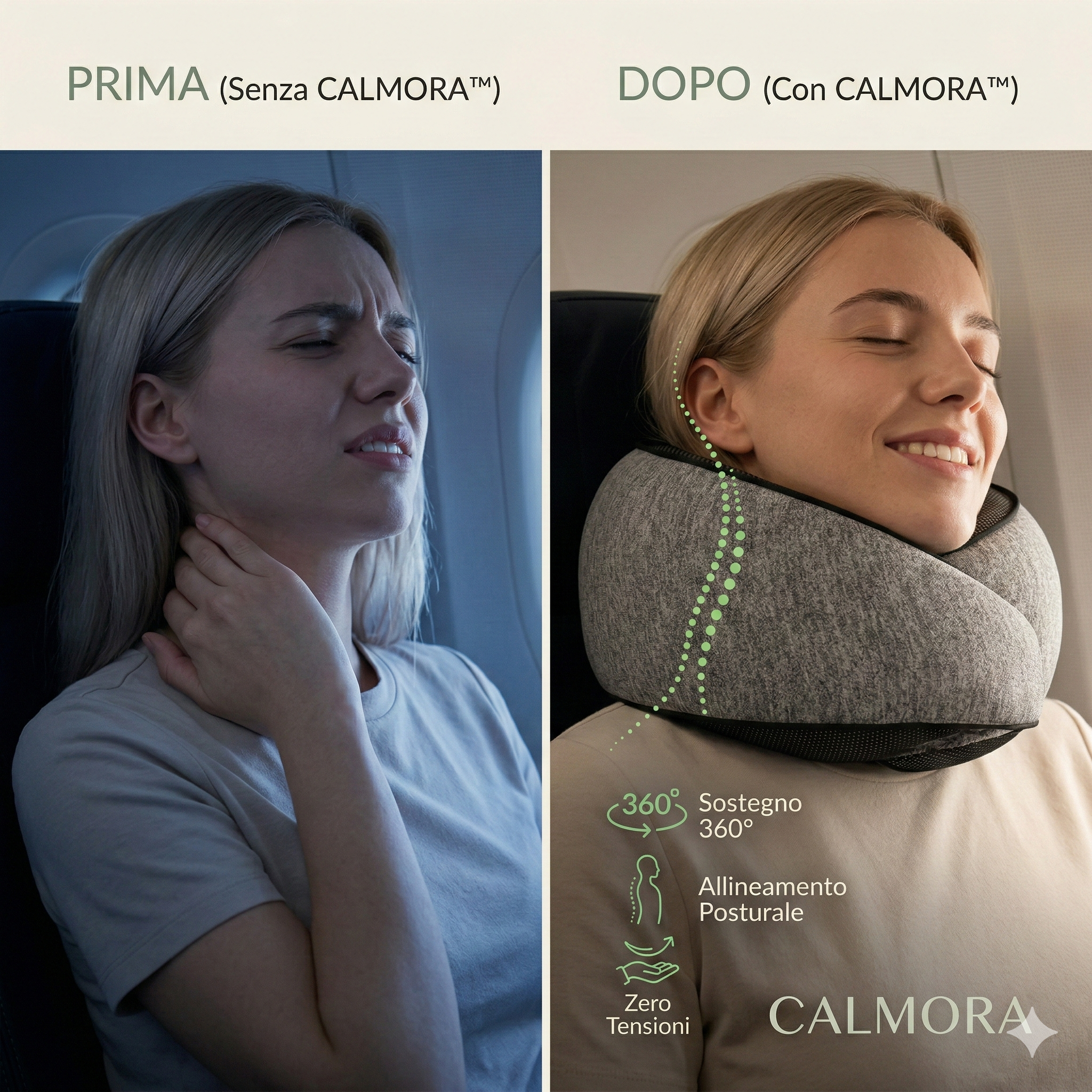 CALMORA™ | Il Cuscino Ergonomico in Memory Foam "Organic Zen"